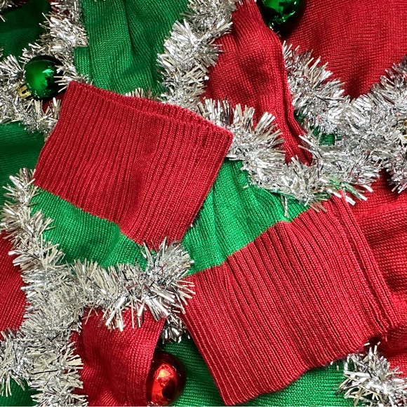 Tipsy Elves Green Men’s Tacky Tinsel Ugly Christmas Sweater Size‎ Large - Picture 12 of 12